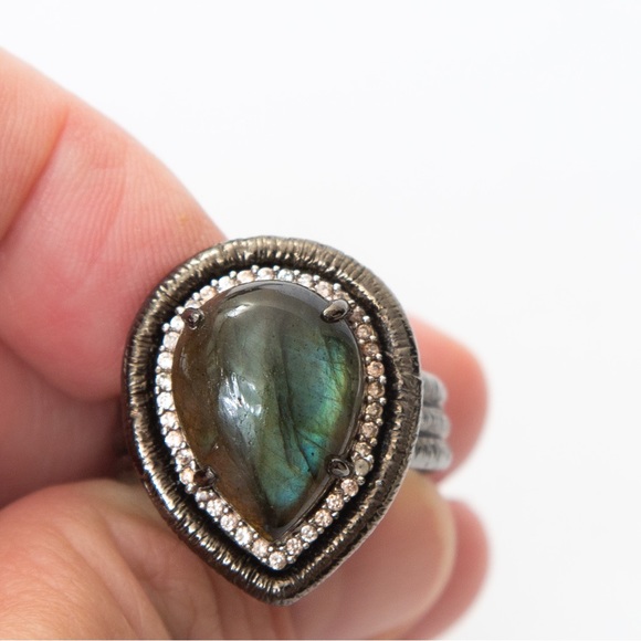 Rarities Carol Brodie labradorite white zircon gemstone cocktail